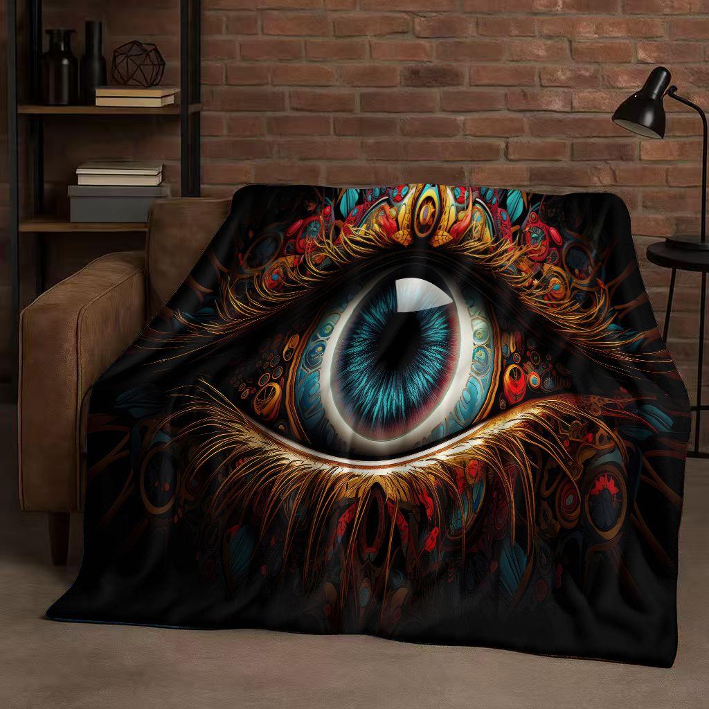 Freemasonry All Seeing Eye Symbol Evil Eye Art Flannel Blanket,Ultra Soft Warm Plush Throw for Home Bedroom Bed Sofa Cover Kids