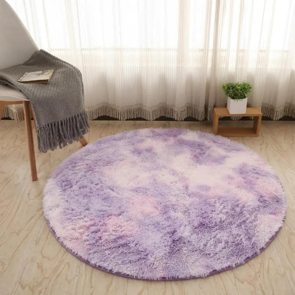 Super Soft Plush Round Rug Mat Fluffy White Carpets for Living Room Home Decor Bedroom Kid Room Decoration Salon Thick Pile Rug
