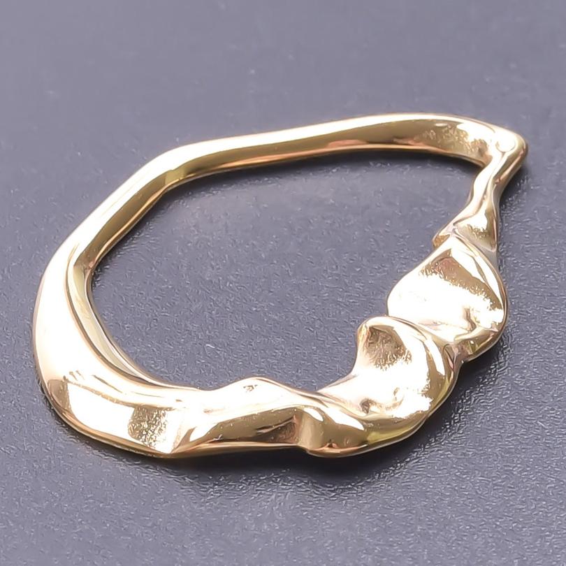 5pcs Gold Color Various Irregular Circle Pendants Women Men Necklace Charms Stainless Steel Pendant Jewelry Making Accessories
