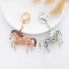 Keychain Pendant Sparkling Rhinestones Horse Design Metal Keyring Decorative Key Holder Bag Decoration