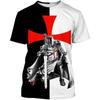 3D Print Knight Templar T-shirt Men Women Cross Fashion Trendy Cool Short Sleeve O Neck T-shirt Unisex Jesus Christian Tees