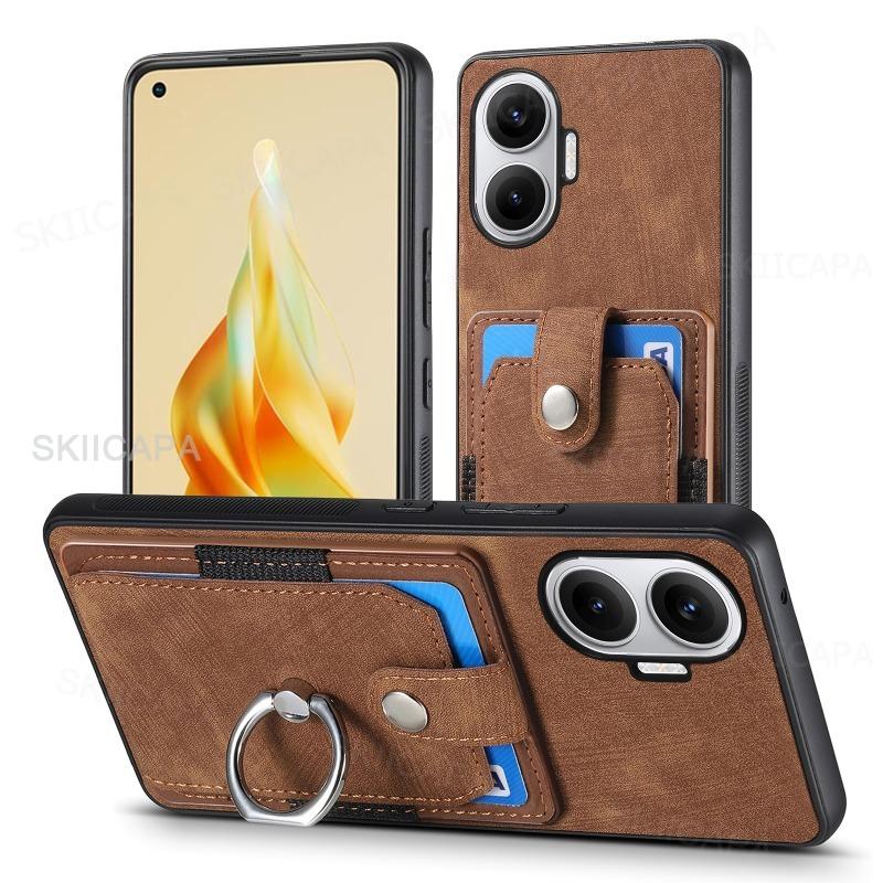 For POCO F7 Leather Magnetic Wallet Card Slot Ring Holder Case for POCO F7Pro F7 Ultra X7 Pro Stand Shockproof Cover Funda