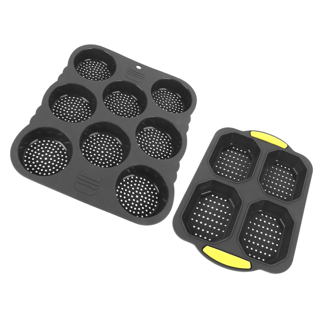8 Cavity Silicone Hamburger Bread Mold 4 Cavity Silicone Baguette Pan for Baking Bread Ovens Microwaves Dishwashers