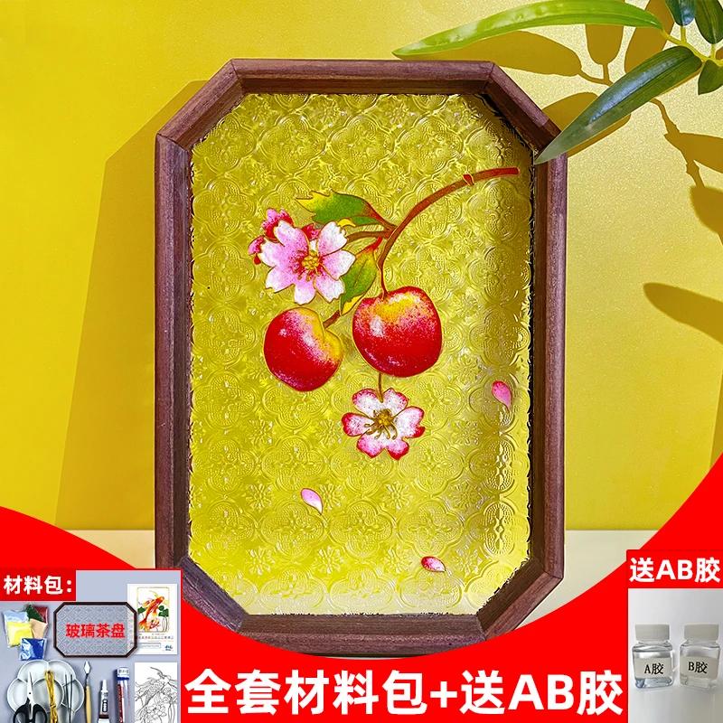 

Перегородчатая эмаль Клуазонне Сделай сам Ручная работа Материал Набор Полный набор подносов из золотой бегонии ручной работы