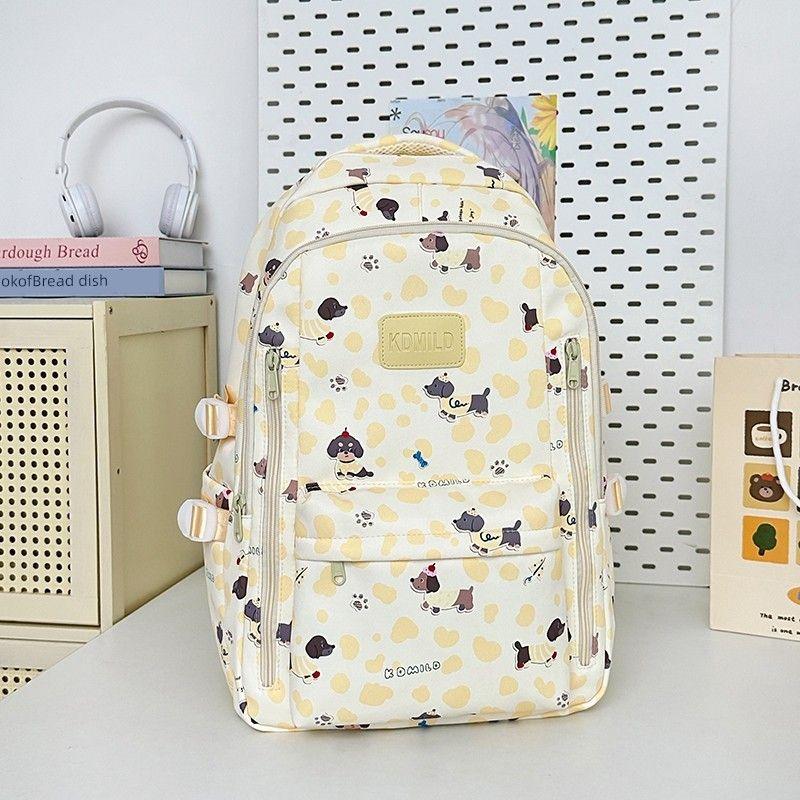 

Красивый Легкий Школьный Рюкзак для Старшеклассниц Большой Вместимости с Мультяшным Принтом для Старшеклассников и Учеников Начальной Школы Кампусный Рюкзак Yellow