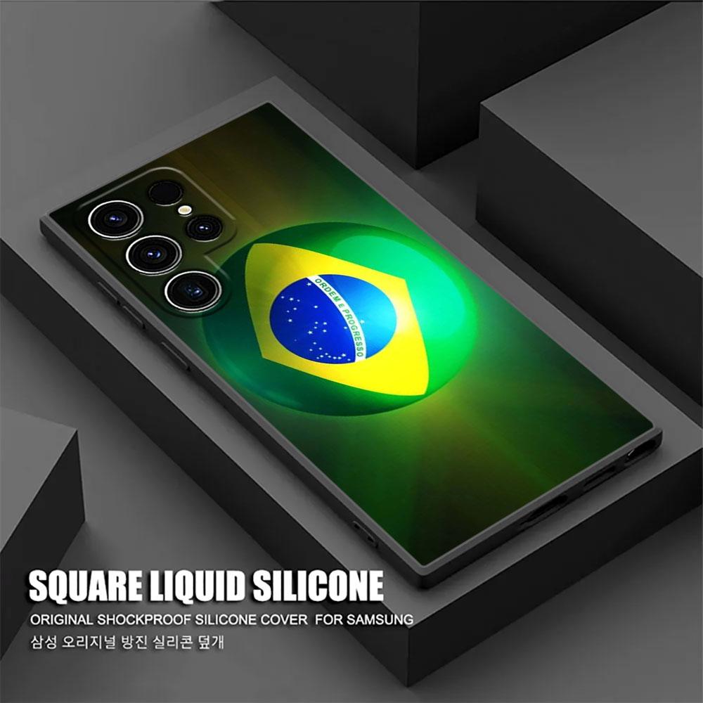 Brazil Brazilian Flag S26Ultra Case For Samsung Galaxy S26 S25 S24 S23 S20 S21 FE S22 Ultra S25 Plus 5G Cases Soft Phone Cover