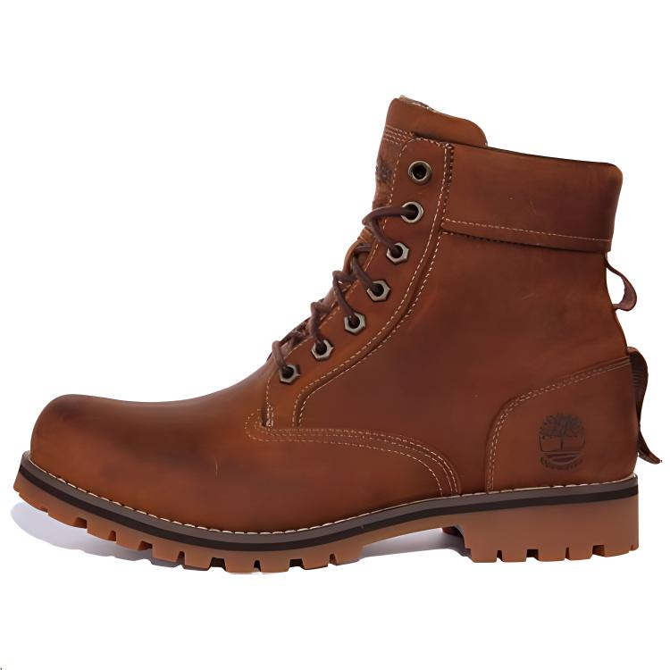 Timberland Leather Durable Shock-Absorbing Comfortable Versatile Short Outdoor Boots Men Boots Brown A2JJB
