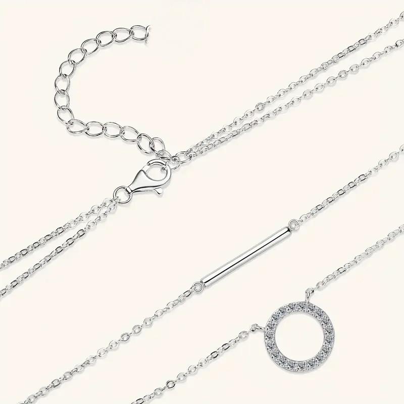 Copper Geometric Double Layered Bracelet Necklace Women's Fashion High-End Design Sense Jewelry