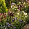Rusted Metal Daisy Garden Stake Rustic Cornflower Decoration Decorative Plant Stake  Outdoor Lawn