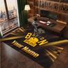 Boston Bruins Personalized Crystal Velvet Carpet, Customized Name Text Soft Anti‑Slip Rug for Living Room Bedroom