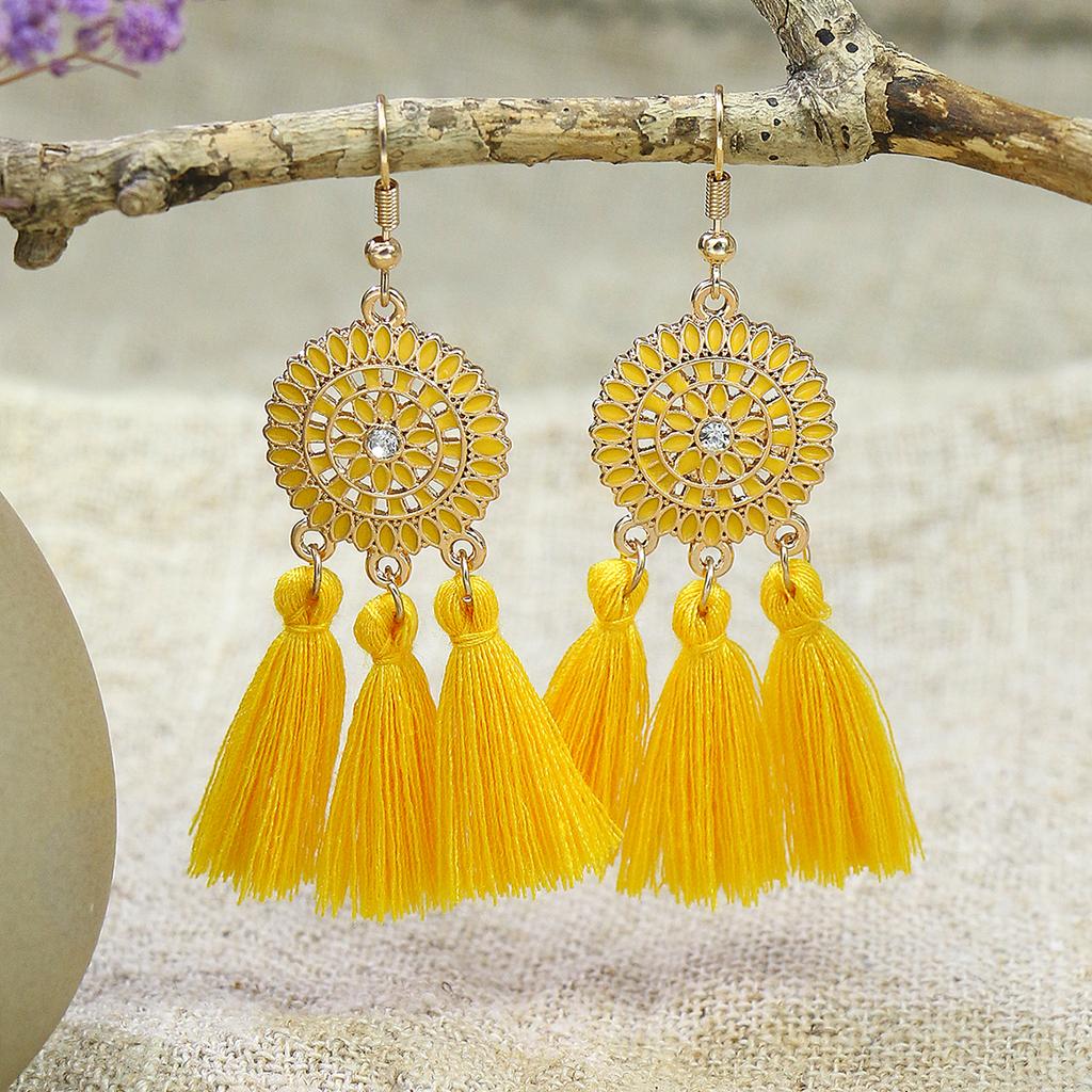 Bohemian Gold Color Earrings Set Women Girls Tassel Drop Earrings Brincos Party Jewelr Versatile Gift
