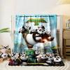 Pandas Gathered Joyfully with Dumplings In a Vibrant, Scenic Village. for All Seasons Blanket Lunch Break Throw Gift