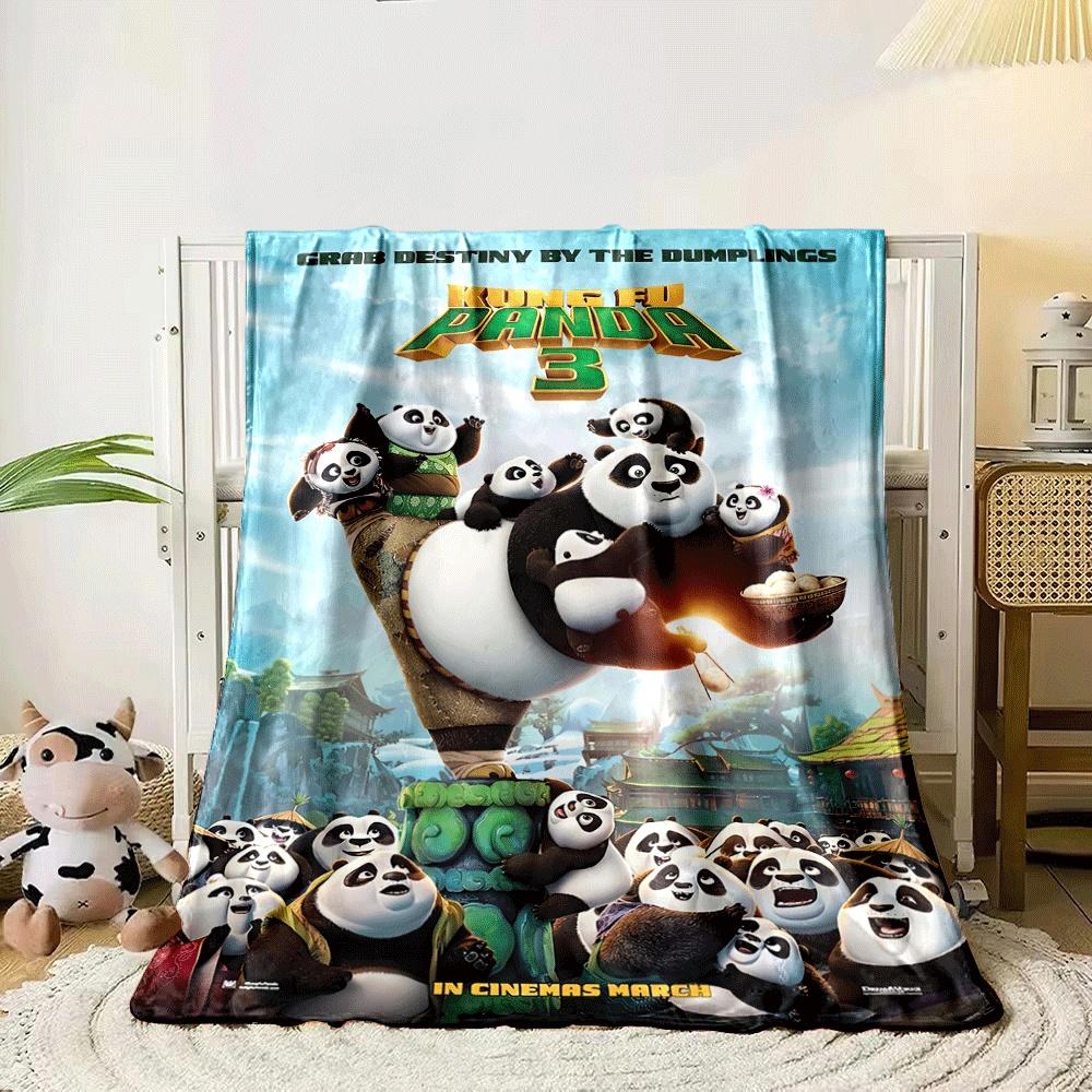 Pandas Gathered Joyfully with Dumplings In a Vibrant, Scenic Village. for All Seasons Blanket Lunch Break Throw Gift
