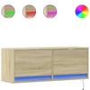 VidaXL Meuble TV mural avec lumières LED chêne sonoma 100x31x35 cm, meuble TV suspendu au mur, unité TV flottante, support 852364