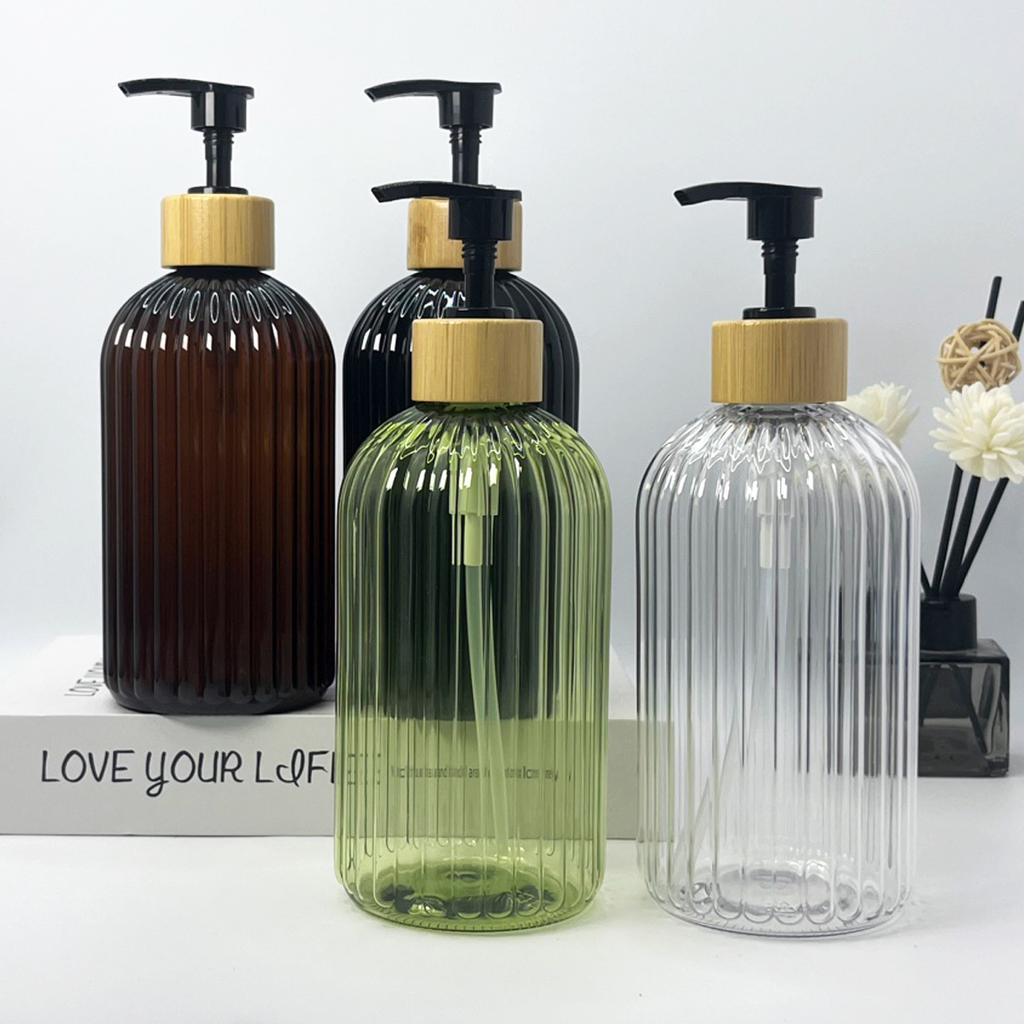 Szklana butelka 500 ml z pogrubionego szkła z dozownikiem w formie pompki do przechowywania mydła w płynie, szamponu, balsamu - pojemnik wielokrotnego napełniania do łazienki, kuchni