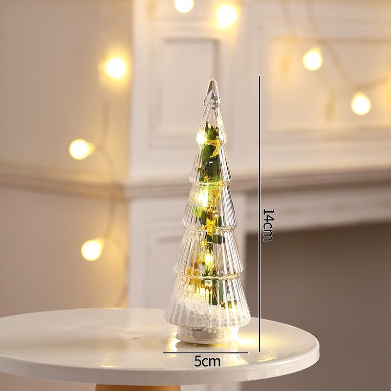 Glowing Christmas Tree Tabletop Ornaments Led Christmas Tree Windows Display Decor Festival Atmosphere Led Night Lights Gift