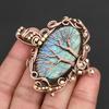 Handmade Tree of Life Pendant Labradorite Gemstone Necklace Copper Wire Wrapped Jewelry Unique Spiritual Gift for Women