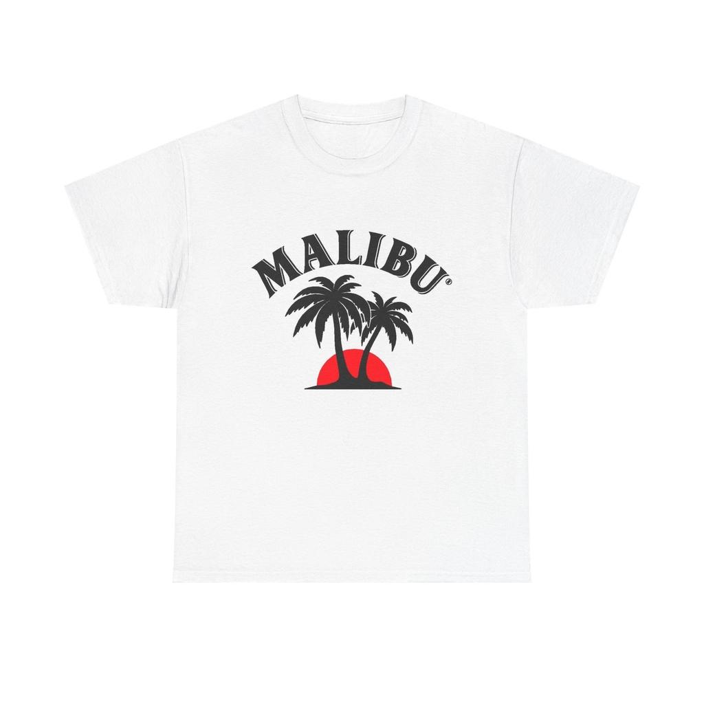 T-shirt Grafica Malibu Logo Rum Caraibico Unisex Cotone Pesante