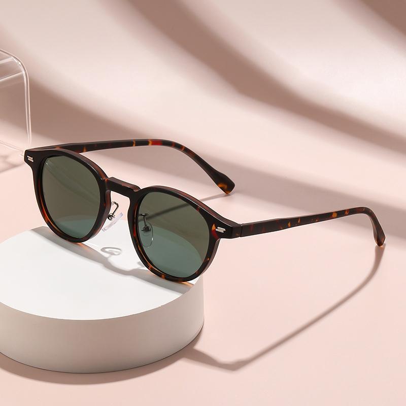 Fashionable And Trendy Small Round-Frame Glasses Versatile Uv Protection Outdoor Sunglasses Shading Sun Fishing Sun 6012-1