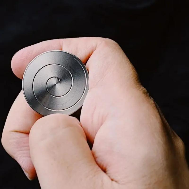 Edc Stainless Steel Desktop Coin Decompression Gyro Good Luck Fun Pocket Toy Adult Rotating Gyro For Stress Relief