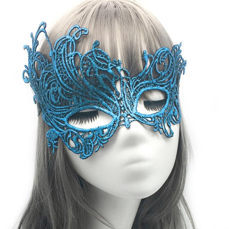 2x Halloween Party Mask for Women Men Masquerade Mask Half Face Mask Evening Prom Mask Lace Eye Mask Mardi Gras Mask-Ins