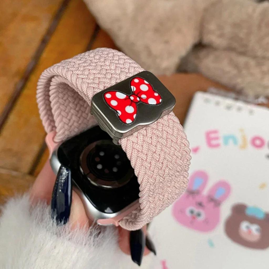 Kreslený roztomilý mašlička magnetický řemínek pro Apple Watch Band Ultra2 49mm 45mm 44 41 42 Correa Band pro Iwatch Series 10 9 8 SE 7 6