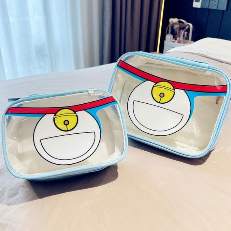 Doraemon Cute Cartoon Sweet Portable Cosmetic Bag Personality Creative Anime Peripheral Leather Waterproof Wash Storage Bag Gift