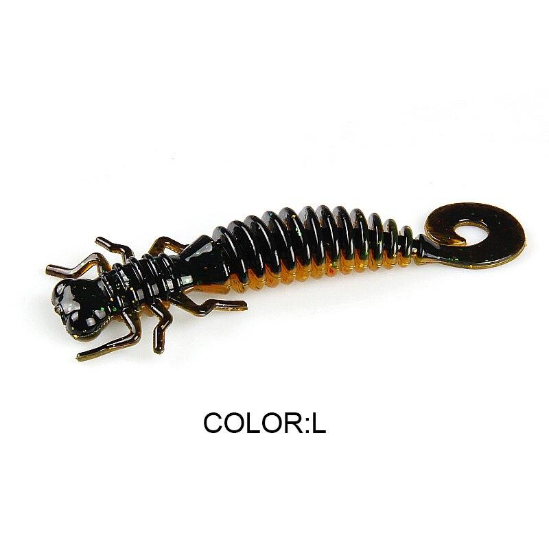 BEARKING Larva 4.8cm 0.94g 10pcs Artificial Soft Lures Fishing Worm Silicone Bass Pike Minnow Swimbait Jigging Plastic Baits