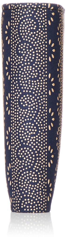 [Indenya] Bifold Wallet with Bill Compartment J 2006-14-009 Navy Blue Deerskin with White Lacquer and Claw Arabesque Pattern