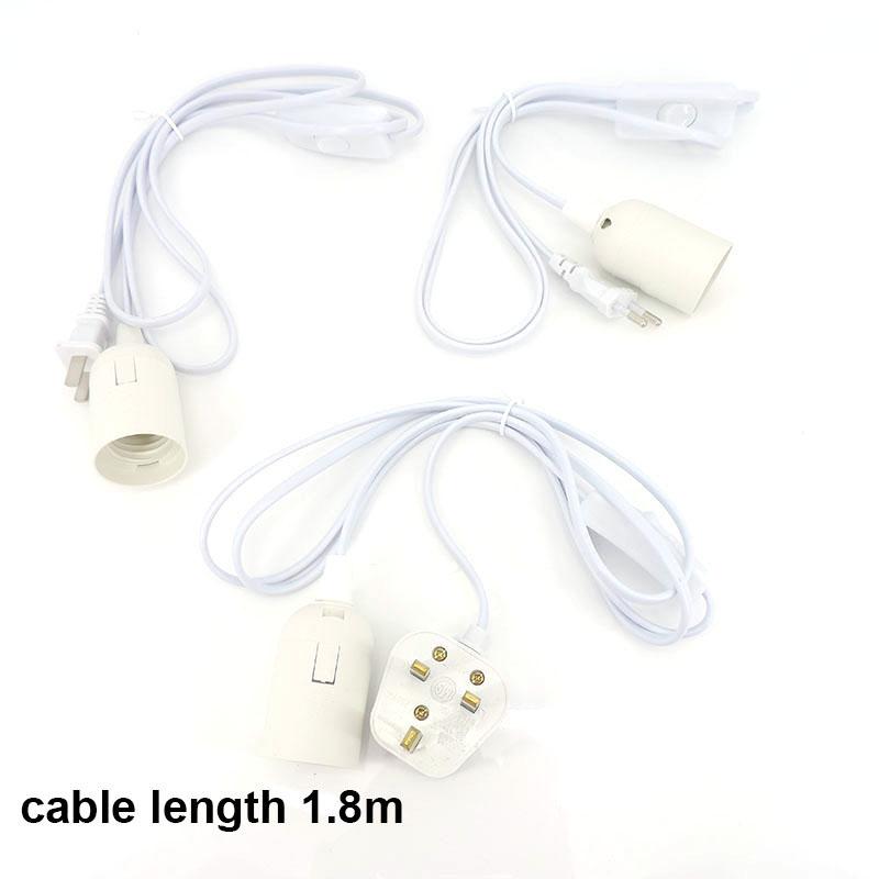EU US UK E27 AC Power Cord Cable 1.8M Socket Lamp Base Hanging Holder Plug Eclectical Led Lamp Bulb Light Adapter Switch Wire