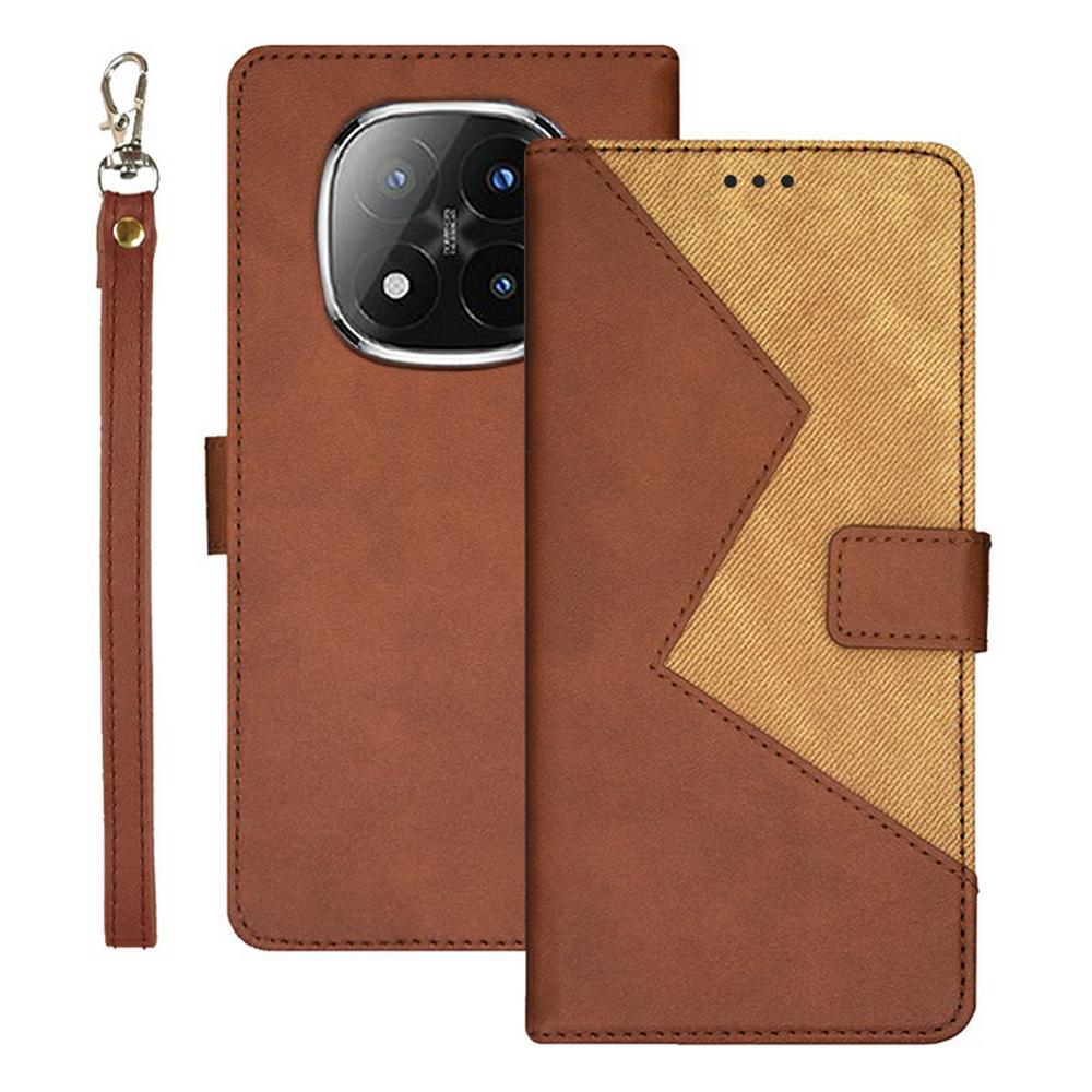 IDEWEI For Xiaomi Redmi Note 14 Pro+ 5G Case Card Slots Splicing Color Leather Phone Cover