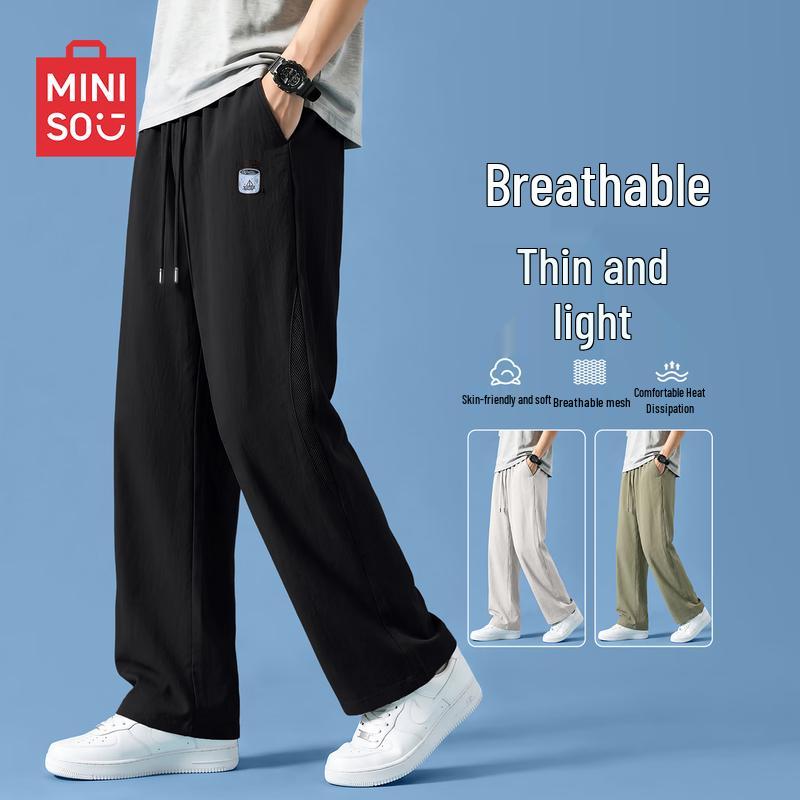 MINISO Men's Summer Breathable Straight-Leg Casual Pants