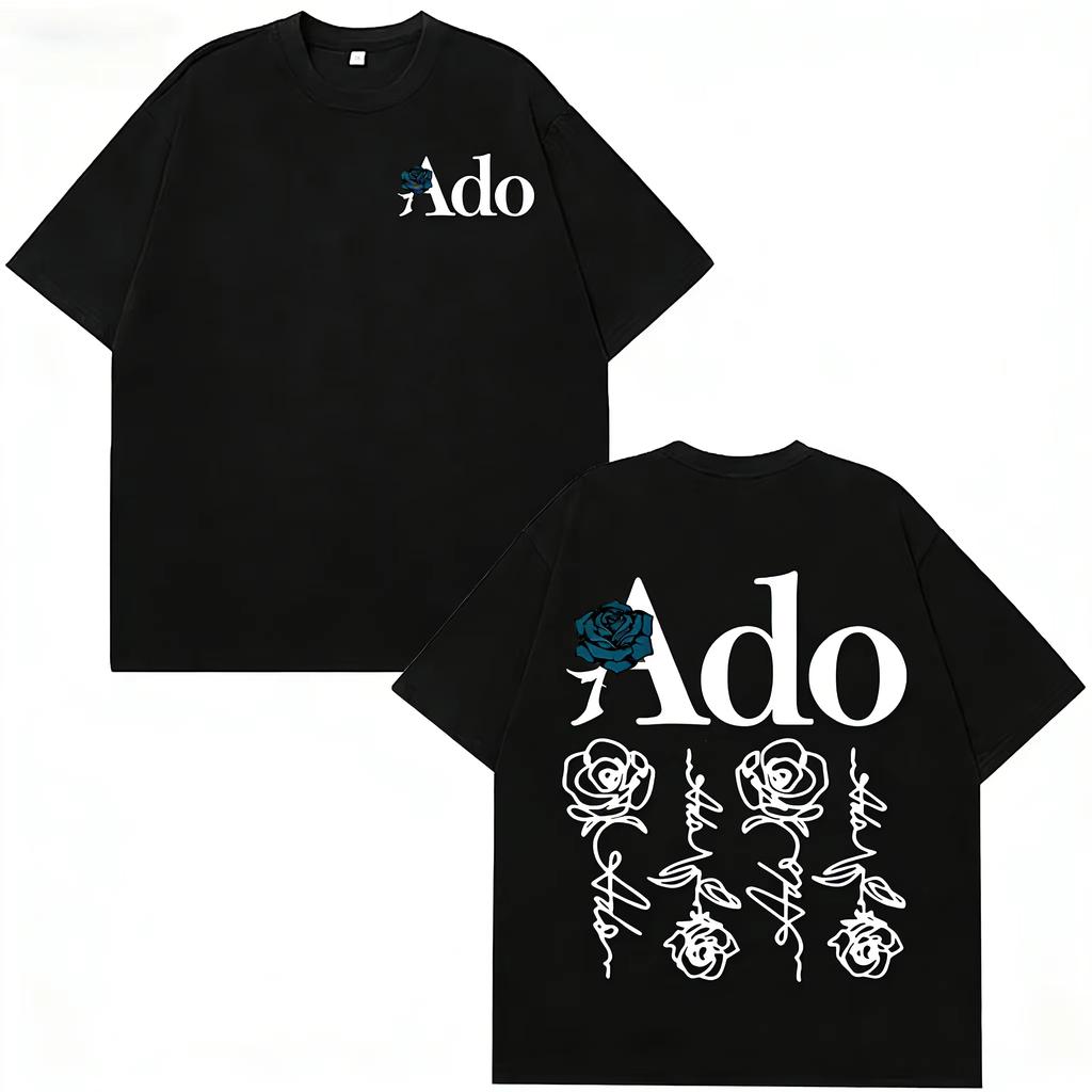 Ado Blue Rose World Tour Hibana Tshirt Fashion Short Sleeve Aesthetic Trendy Casual Wear Streetwear 2026 SpringSummer New