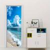 2pcs Summer Waves Beach Wall Stickers Mediterranean Style Ocean Theme Bedroom Living Room Entrance Decoration Stickers Home Wall