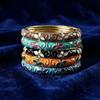 Traditional Flower Bangle Colorful Women's Hand Bracelet Handicraft Vintage Cloisonne Bangle  Girls