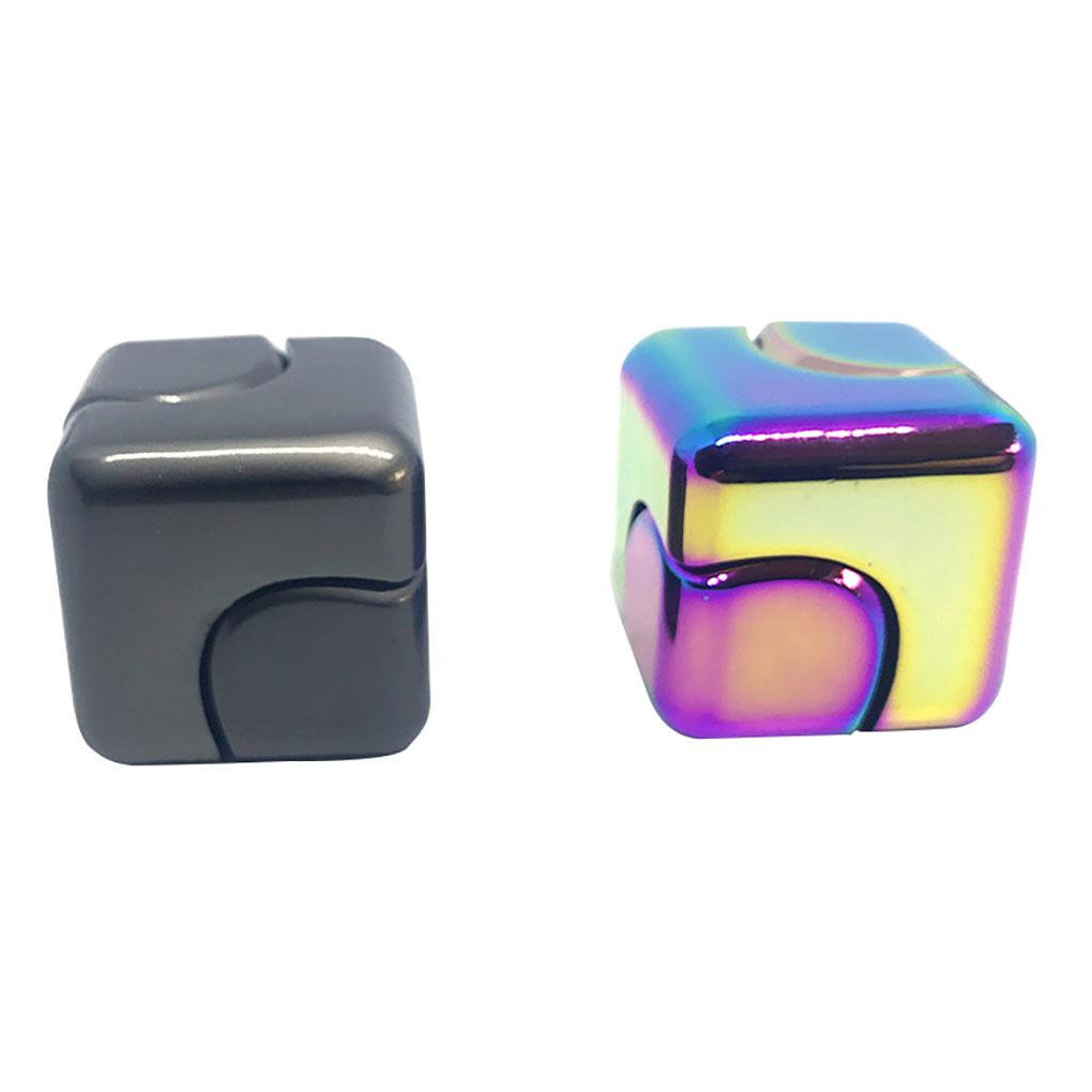 USA Fingertip Toy Alloy Hand Rotating Cube Portable Square Decompression