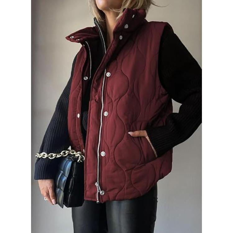 Veste Matelassée à Capuche pour Femme Color Block Manches Raglan Fermeture Éclair Devant Manteau Décontracté Coupe Ample