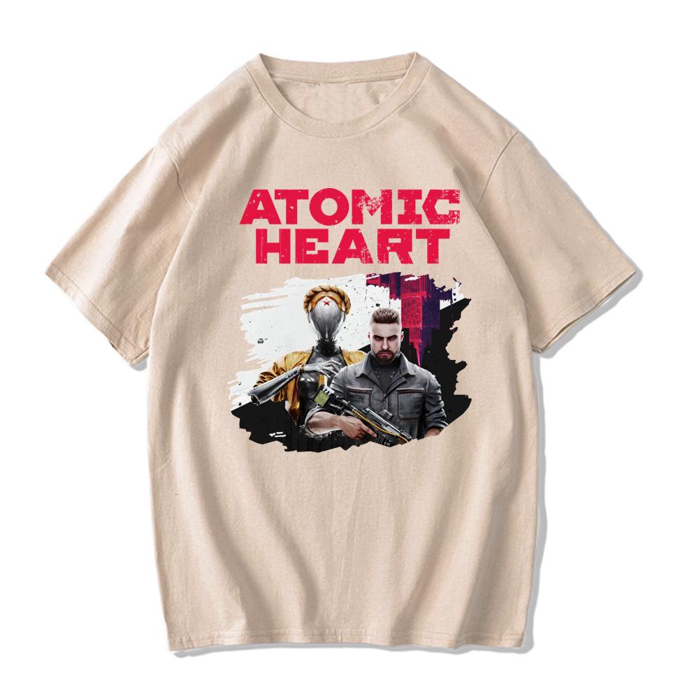 Atomic Heart USSR Game Twins Robot O Neck T Shirts Unisex Cotton High Quality EU Size Tshirt Unisex Streetwear Tshirt Male