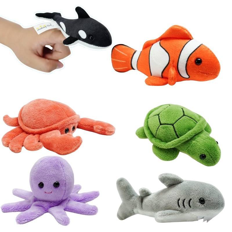 Finger Marine Animal Plush Toy Cartoon Stuffed Doll Room Decoration Kids Gift
