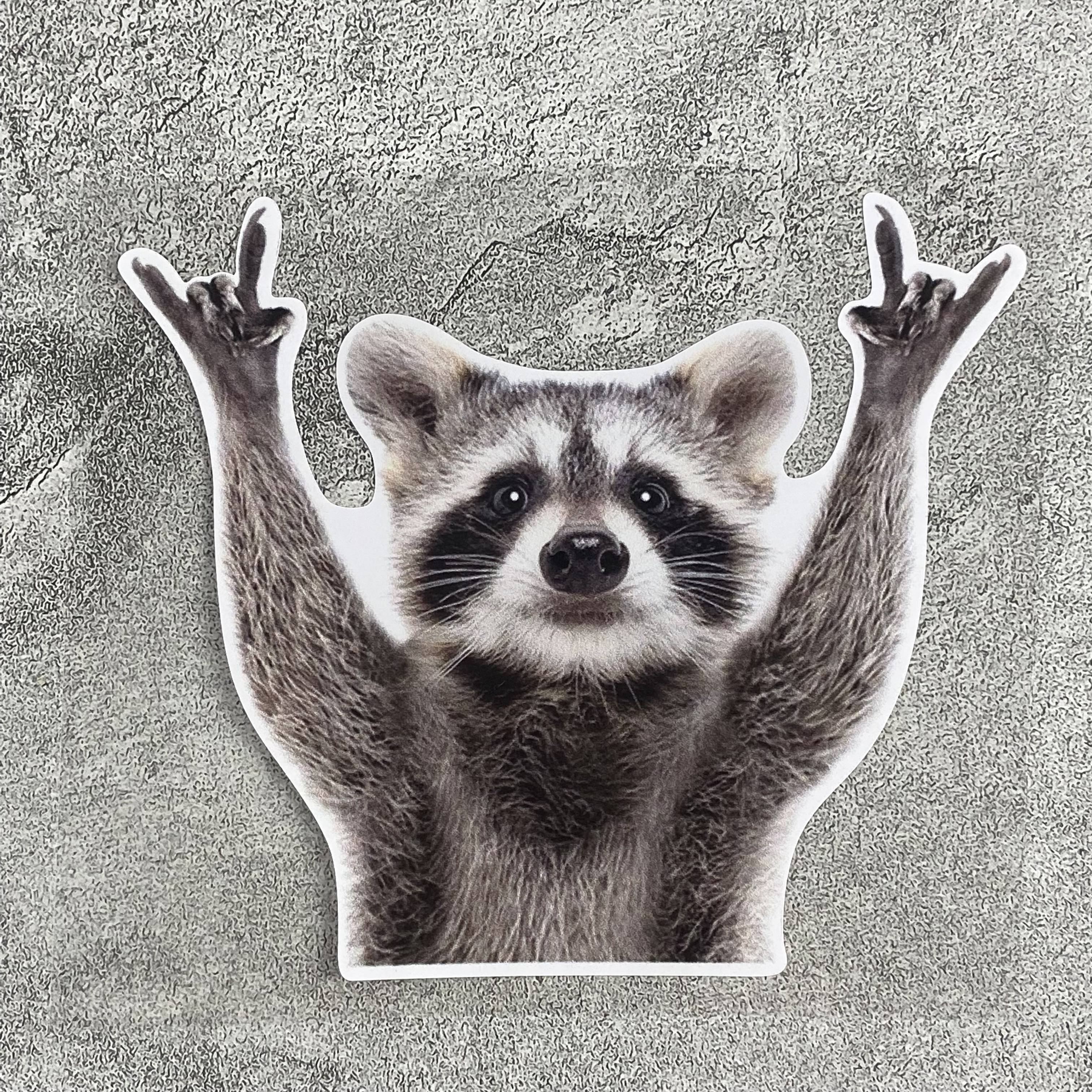 Funny Raccoon Motorcycle Stickers Cartoon Waterproof Fuel Tank Decoration Accessories Motorbike Body Durable Vinyl Decals 1PCS