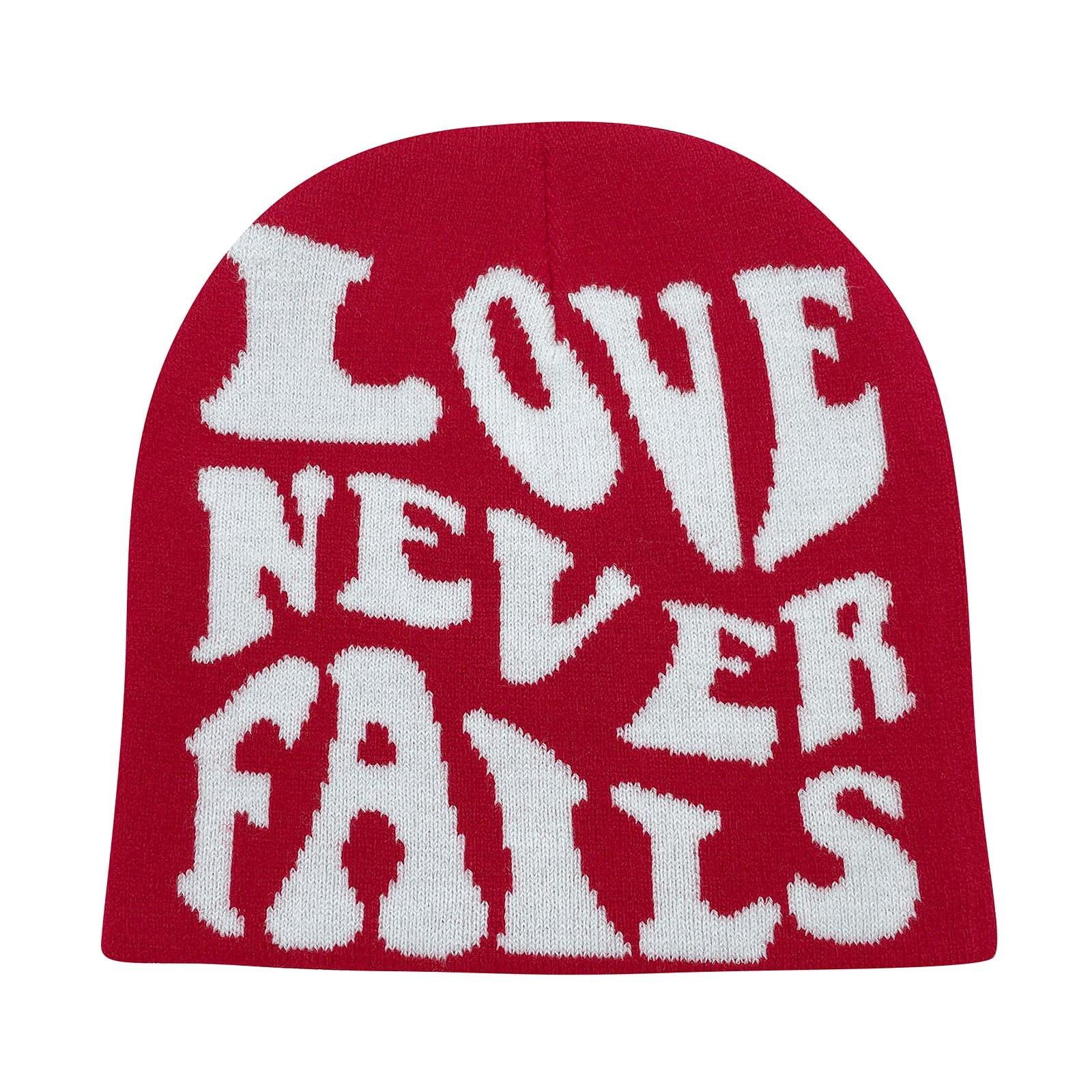 

Вязаная шапка с надписью LOVE, мужская и женская шапка в стиле хип-хоп, модная теплая шапка One Size красный