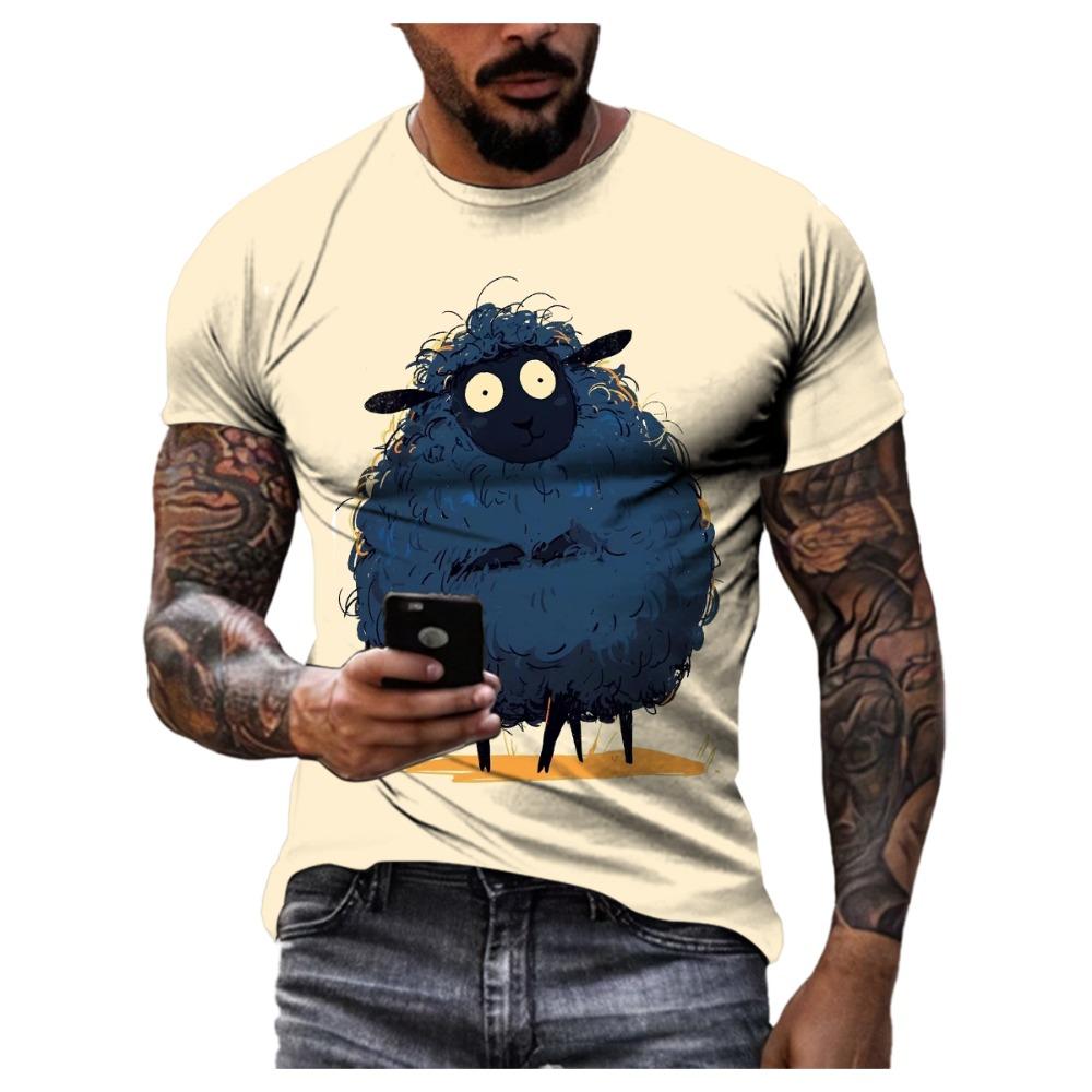 Summer Trend Personality Men Cartoon Casual Fun Graphic T-shirt New Fashion 3D Printed Kawaii Round Neck Short Sleeve Tees Tops