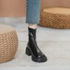 thick-soled Martin boots women's British style spring and autumn 2025 new thin boots fashion thick heel short boots leather boots