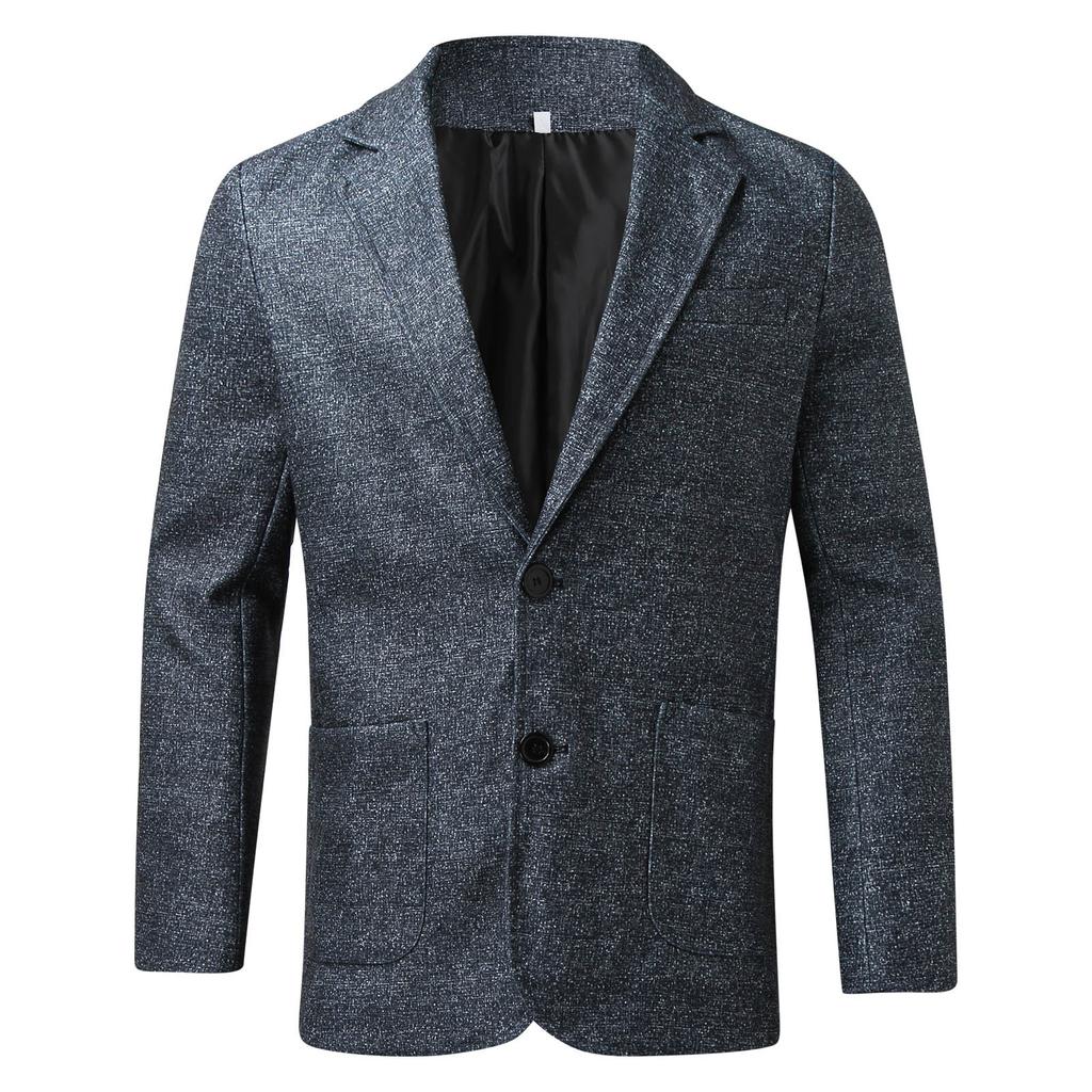 Giacca da abito da uomo a quadri con revers a maniche lunghe Cappotto casual