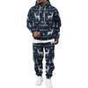 Men's Casual Sweatshirt Set with Pattern for Fall and Winter