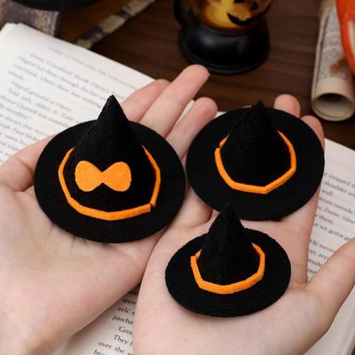 New Non-woven Halloween Witch Hat Small Craft DIY Decorations Doll Hat Miniature Cap Halloween Costume Accessory