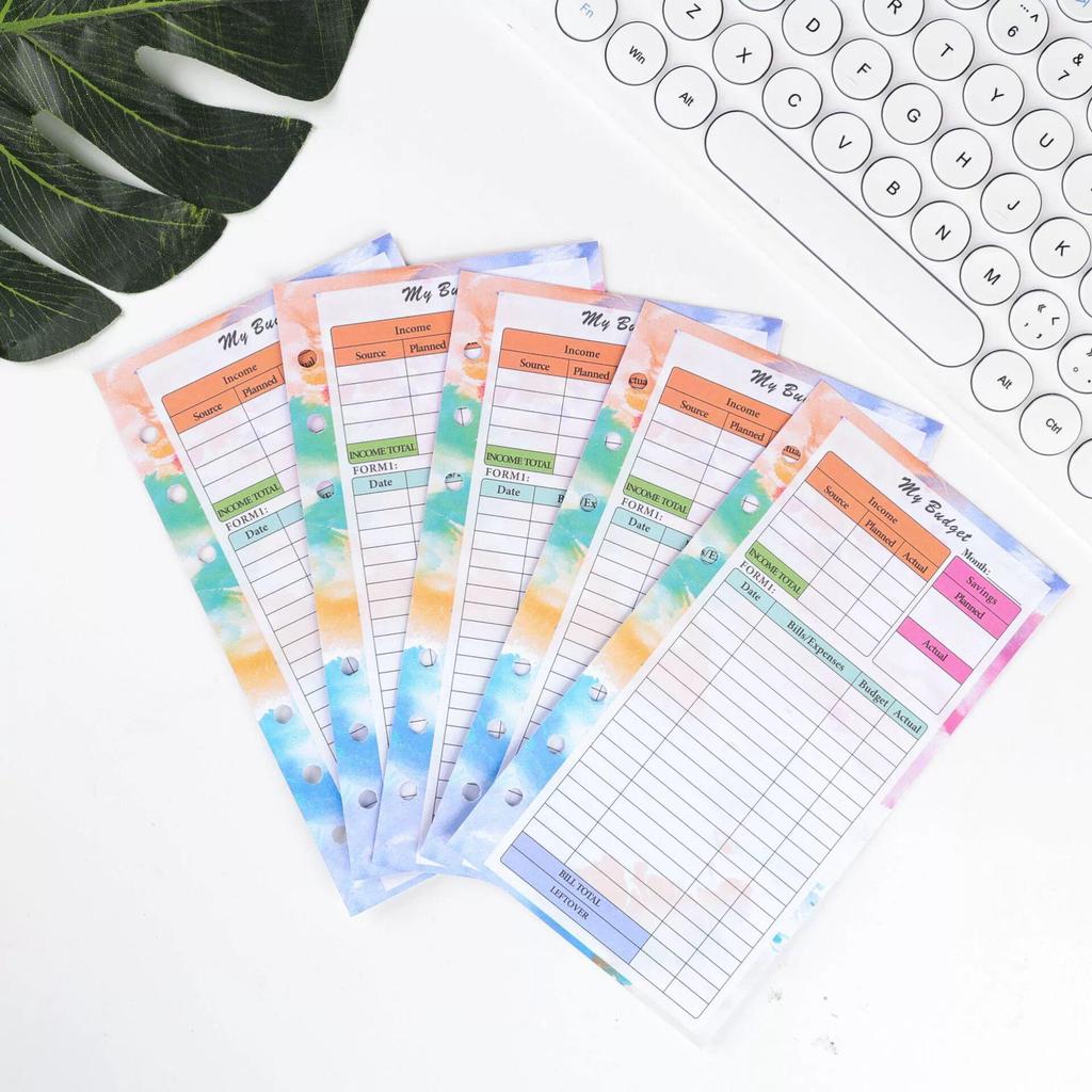 A6 Loose-Leaf Refill Pack with 6 Holes: Weekly Budget Planner & Monthly Scheduler Pages