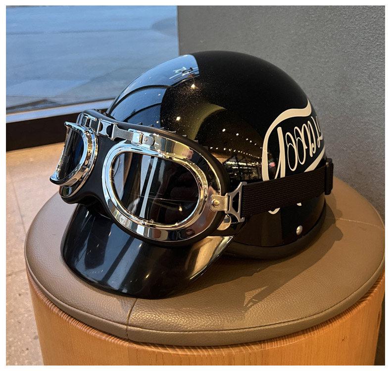 Retro 3C Certified Half Motorcycle Helmet for Men & Women - Summer Sun Protection Skull Cap