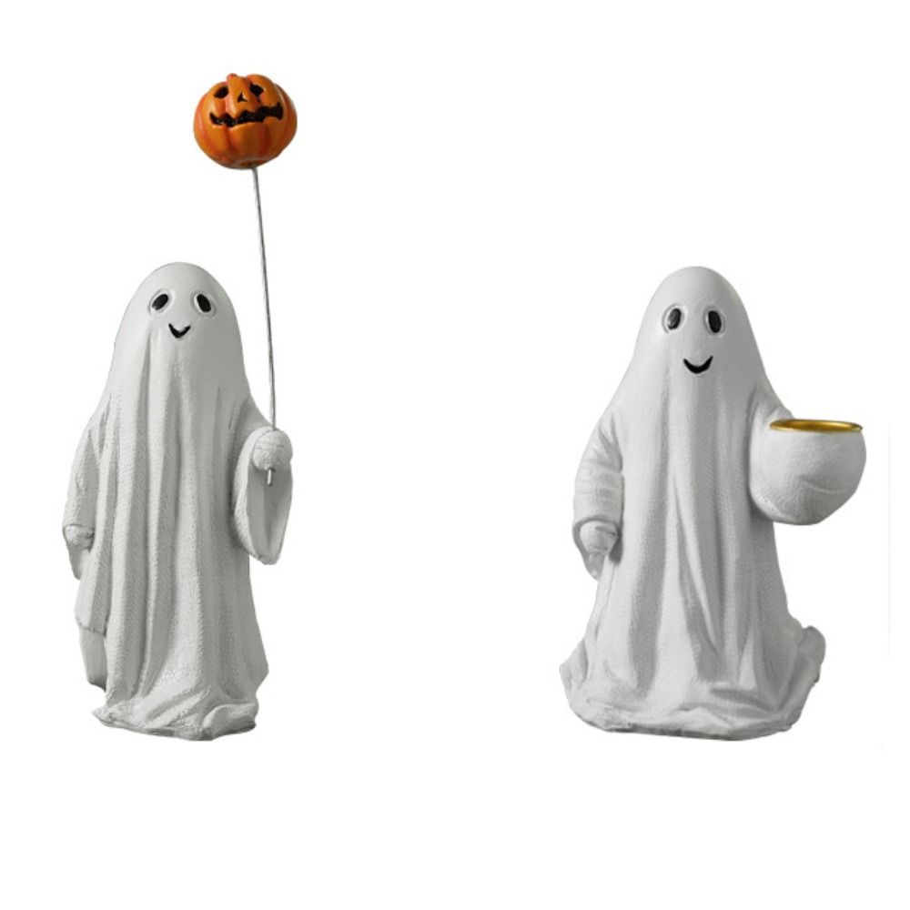 Creative Halloween Statue Resin Small Sculpture Funny Ghost Pumpkin Figurine Office