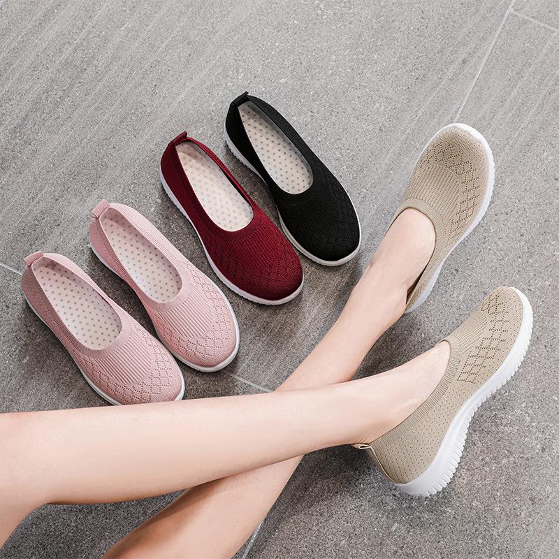 Old Beijing cloth shoes women's one-pedal middle-aged and elderly mother shoes shallow mouth breathable women's cloth shoes large size shoes children